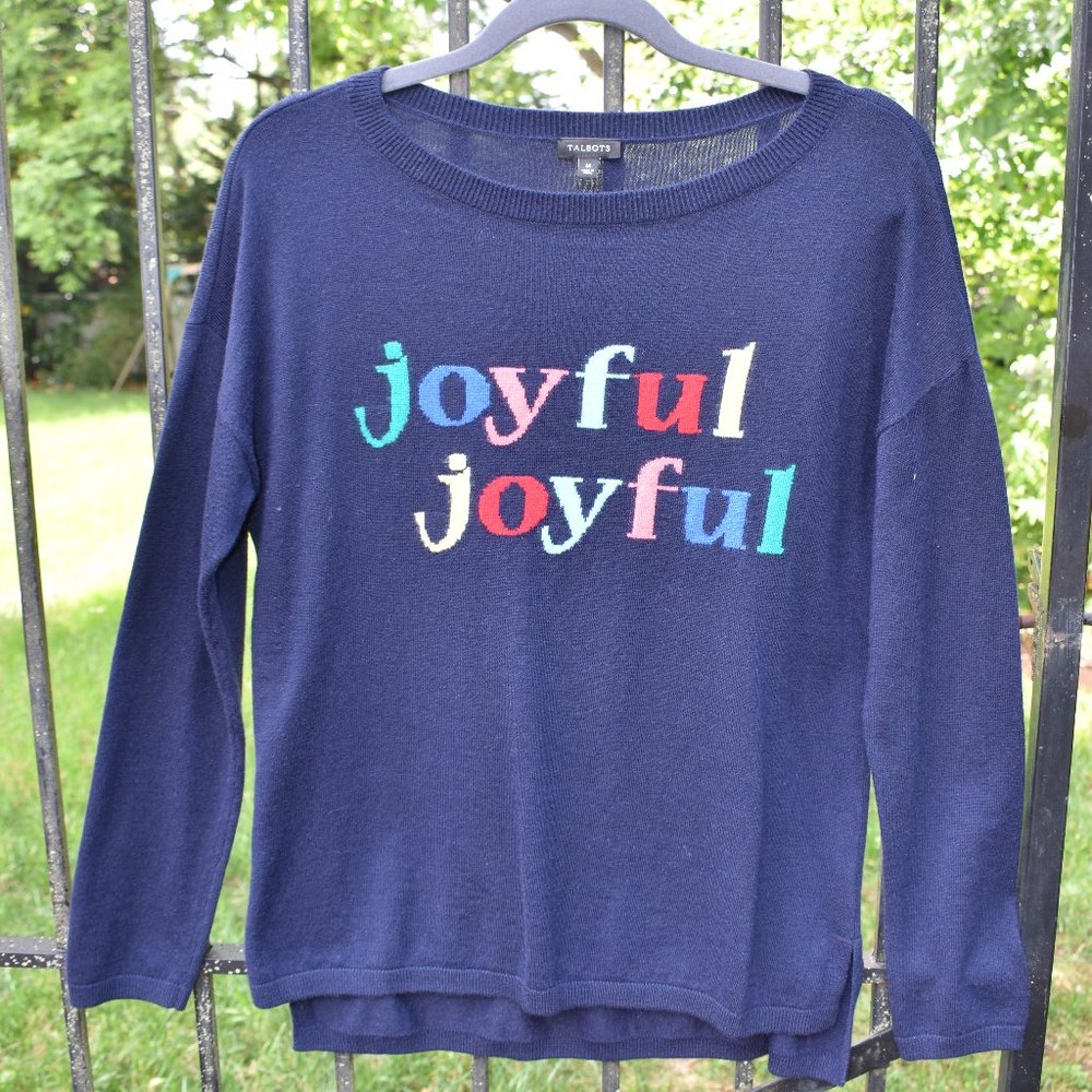 Navy "joyful" Talbots Sweater
